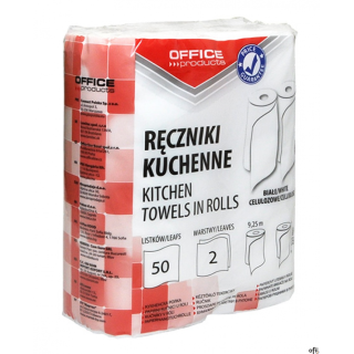 ręczniki kuchenne w rolce_100% celuloza_papier 2 warstwowy_średnica rolki: 112 mm_długość rolki: 9,25 mb_ilość listków: 50_opako