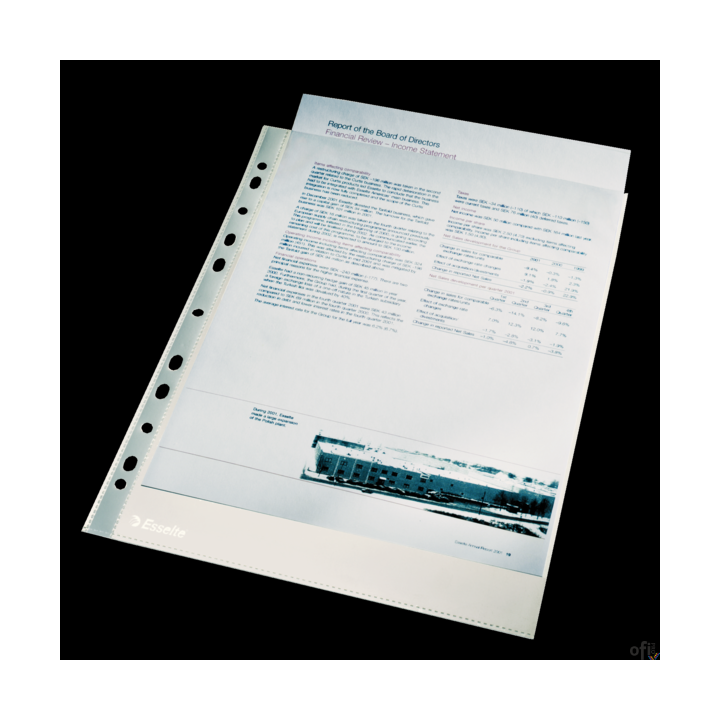 Koszulki krystaliczne A4 Esselte, 40 mic., 100 szt., w folii, 13089