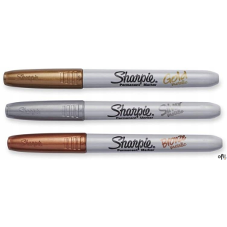 Marker permanentny Sharpie Matallic złoty, srebny, brązowy (3szt) 1986006