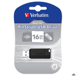 Napęd PinStripe USB Drive 16GB - czarnyPorty USB są aktualnie dostępne w prawie każdym komputerze, instalowane są w odtwarzaczac