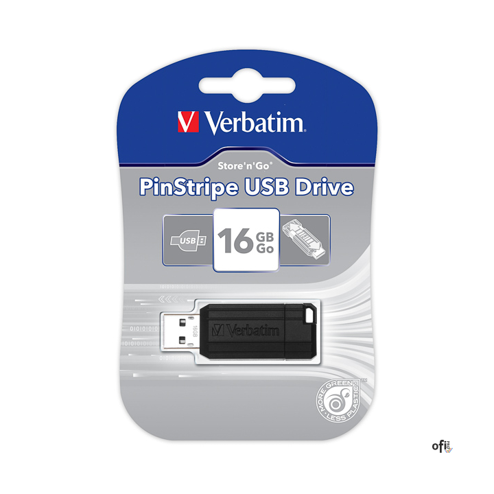 Napęd PinStripe USB Drive 16GB - czarnyPorty USB są aktualnie dostępne w prawie każdym komputerze, instalowane są w odtwarzaczac