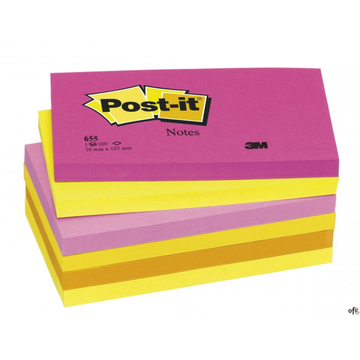 Karteczki samoprzylepne POST-IT, 76x127mm, 1x100 kart., kanarkowy żółty, 3134375014168