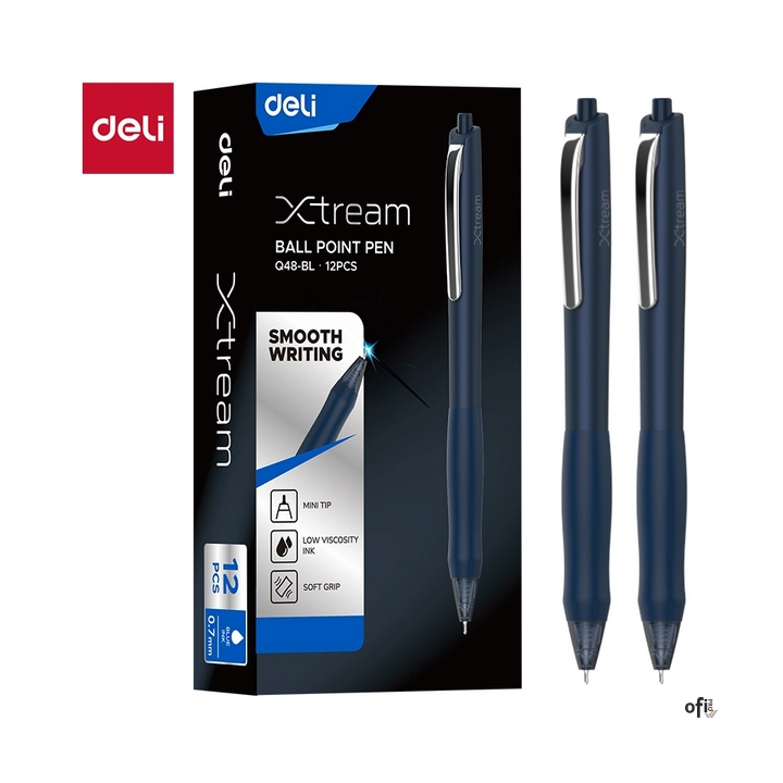 Długopis automatyczny 0,7 mm, seria Xtream Q48, niebieski, EQ48_BL, Deli