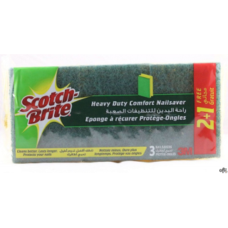 Gąbka do zmywania SCOTCH BRITE, uniwersalna, do garnków i patelni, 2+1szt., żółta