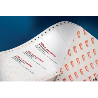 Etykiety samoprzylepne do drukarek igłowych na papierze podkładowym z boczną perforacją: -4 kolumny - rozmiar etykiety 81,3 x 36