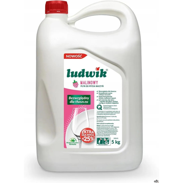 LUDWIK Płyn do naczyń 5L malinowy 30853