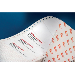 Etykiety samoprzylepne do drukarek igłowych na papierze podkładowym z boczną perforacją: -4 kolumny - rozmiar etykiety 81,3 x 36