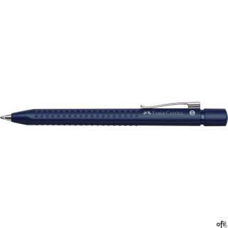 Długopis automatyczny z serii Grip 2011 Faber-Castell w kolorze granatowym. Zaprojektowany dla niestrudzonego pisania, przyciąga