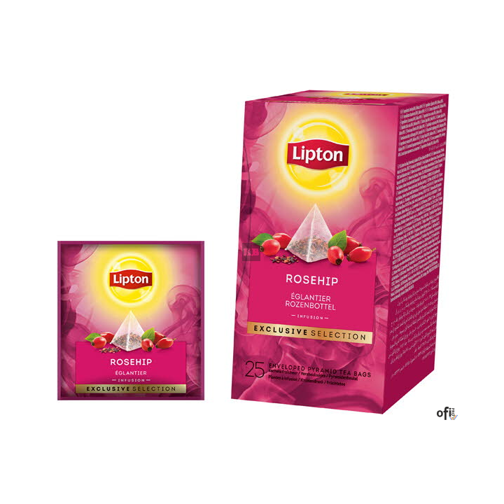 Herbata LIPTON PIRAMID DZIKA RÓŻA Exclusive Selection 25 kopert