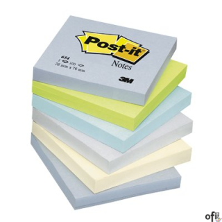 Bloczek 76x76 pal.MINERAL 654ML (6) POST-IT 3M
