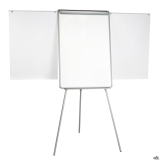 flipchart z tablicą o powierzchni suchościeralno-magnetycznej_stabilna, lekka konstrukcja z trójnogiem_wąska, aluminiowa rama_re