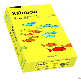 Papier xero kolorowy A4 80g 500 ark. RAINBOW R14 słoneczno żółty 88042319