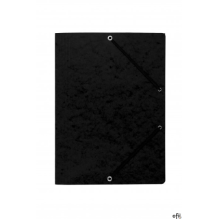 Teczka z gumką rogi DOTTS A4 preszpan czarna 390g
