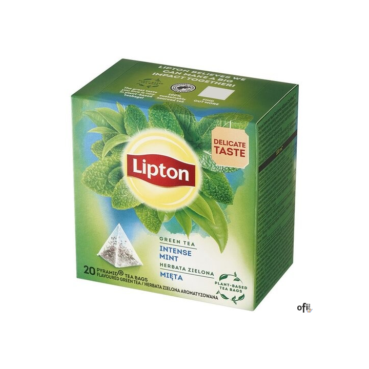 Herbata LIPTON PIRAMID GREEN TEA MIĘTA INTENSE MINT 20t zielona