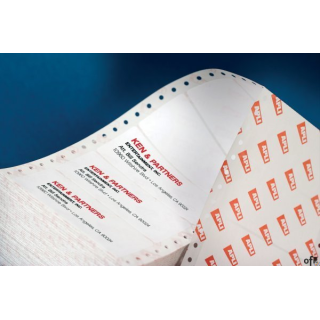 Etykiety samoprzylepne do drukarek igłowych na papierze podkładowym z boczną perforacją:-2 kolumny - rozmiar etykiety 88,9 x 36 