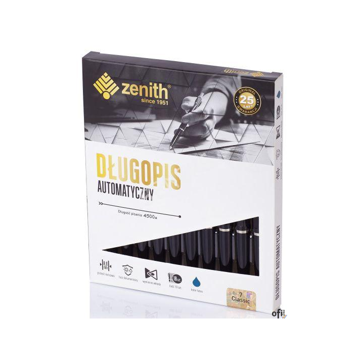 Długopis automatyczny Zenith 7 - box 20 sztuk, czarny, classic, 0.8mm, 40710010