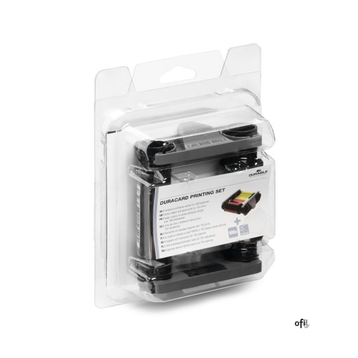 Taśma barwiąca kolorowa i 100 standardowych kart plastikowych DURACARD Printing set 891300 DURABLE