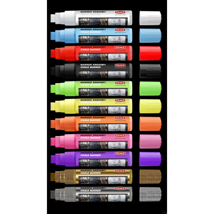 Marker kredowy, końcówka ścięta 15mm, 25g tuszu fioletowy TO-290 Toma