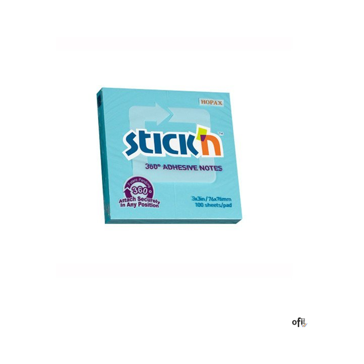 Bloczek STICKN 76x76mm 360stopni niebieski 21553