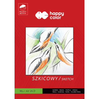Blok szkicowy Młody Artysta, A3, 25 ark, 90g, Happy Color HA 3709 3040-M25