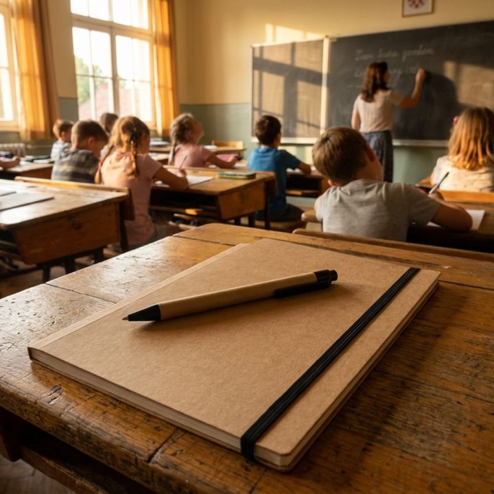 Notatnik A5 w kratkę z długopisem FELIX