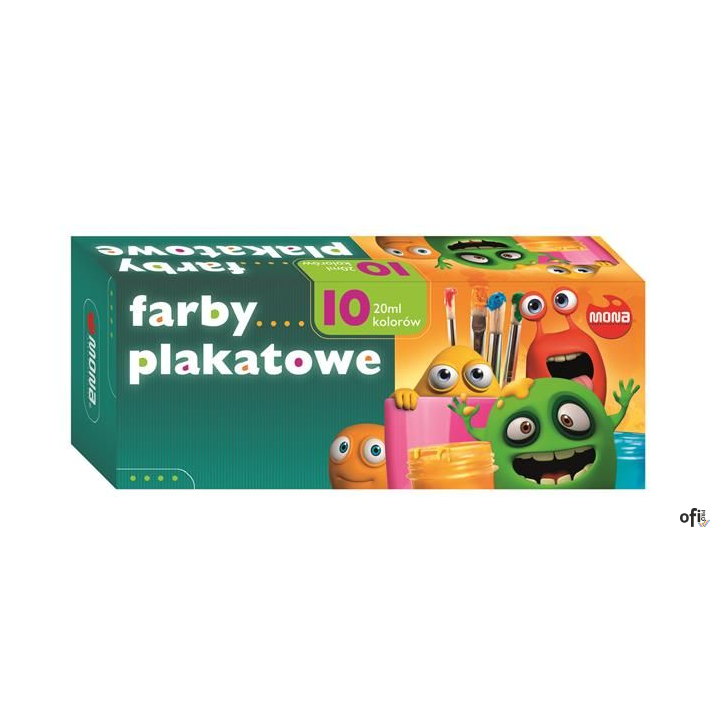 Farby plakatowe MONA 10 kol.20 ml 0104 ST.MAJEWSKI