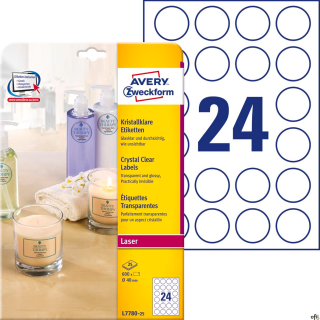 Etykiety przezroczyste Crystal Clear • Błyszczące etykiety wykonane z przezroczystego poliestru, zapewnią stylowy wygląd produkt