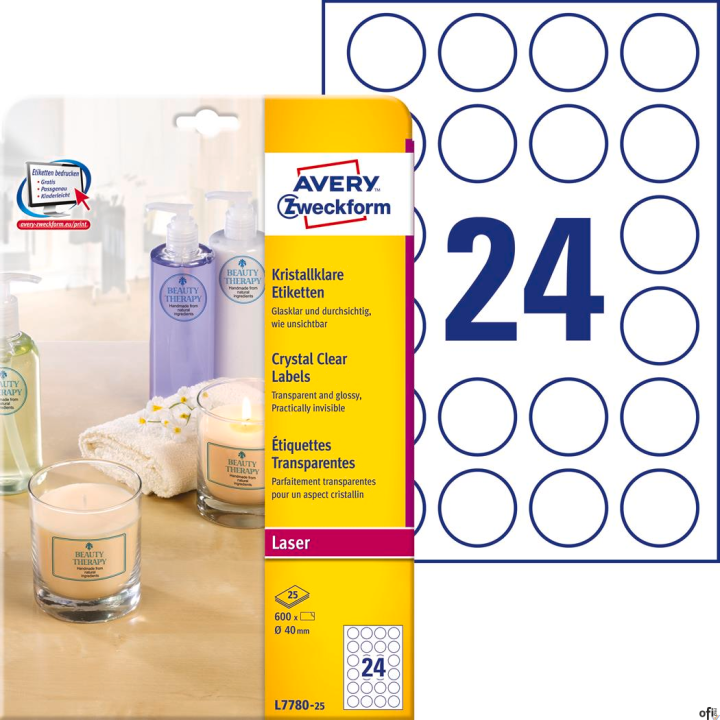 Etykiety przezroczyste Crystal Clear • Błyszczące etykiety wykonane z przezroczystego poliestru, zapewnią stylowy wygląd produkt