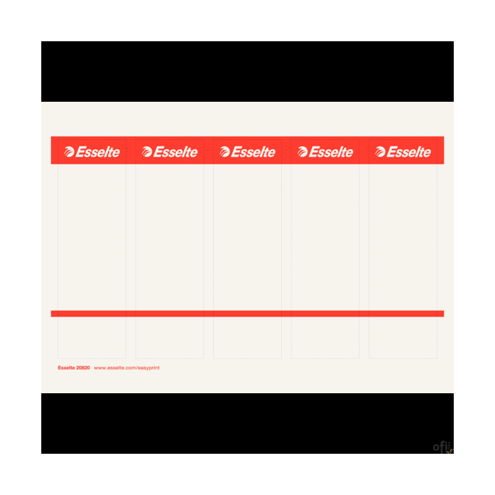 Etykiety do segregatorów 49x158mm(10x5) białe kartonowe ESSELTE 20820