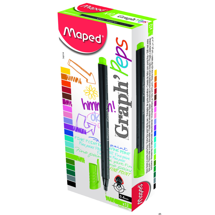 Cienkopis GRAPH PEPS jasnozielony Maped 749114
