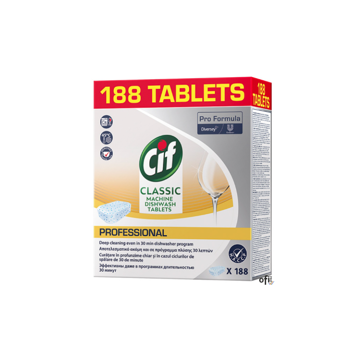 Tabletki do zmywarki CIF Diversey, 188 sztuk, classic, 813254