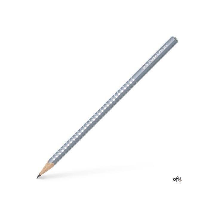 Ołówek grafitowy Sparkle Faber-Castell w perłowym kolorze szarym. Unikalny design z atrakcyjnymi błyszczącymi kropkami został za