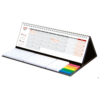ilość stron - 12papier - biały 70g/m2wymiar&nbsp; - 309 x 99 mmpodstawa - tektura 2 mmspirala&nbsp;kalendarium PL 2026miesiąc bieżący, pop