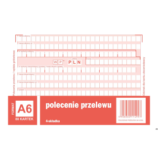 Polecenie przelewu, (1+3) A6 80kartek, 10-445-5M DOTTS