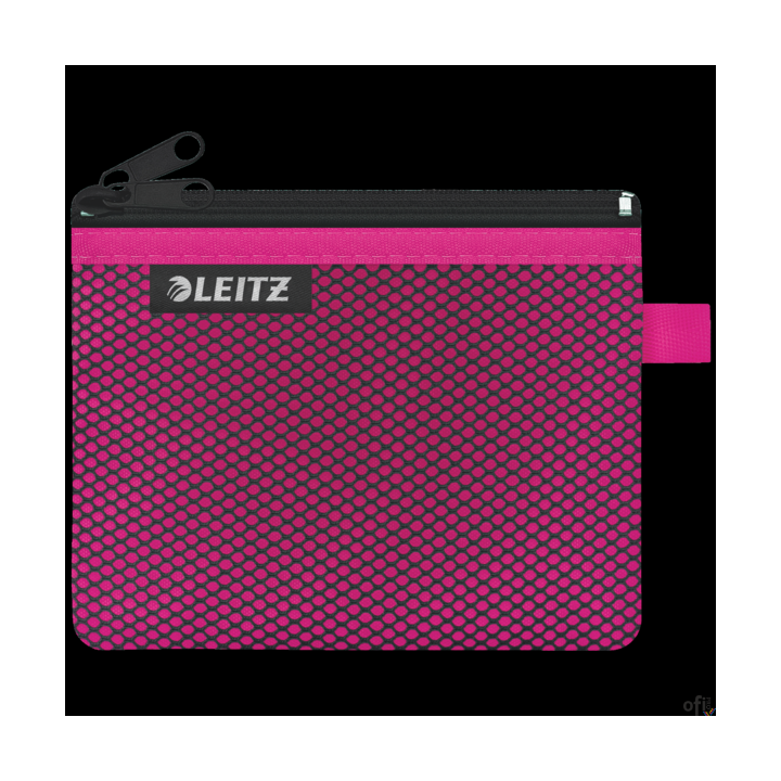 Koszulka z suwakiem z dwoma przegródkami Leitz WOW, rozmiar S, różowa 40110023