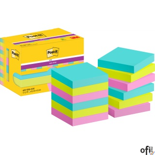 Karteczki samoprzylepne POST-IT Super Sticky Notes, 47,6x47,6mm, 12x90 kart., paleta Cosmic, 3M-4064035065737