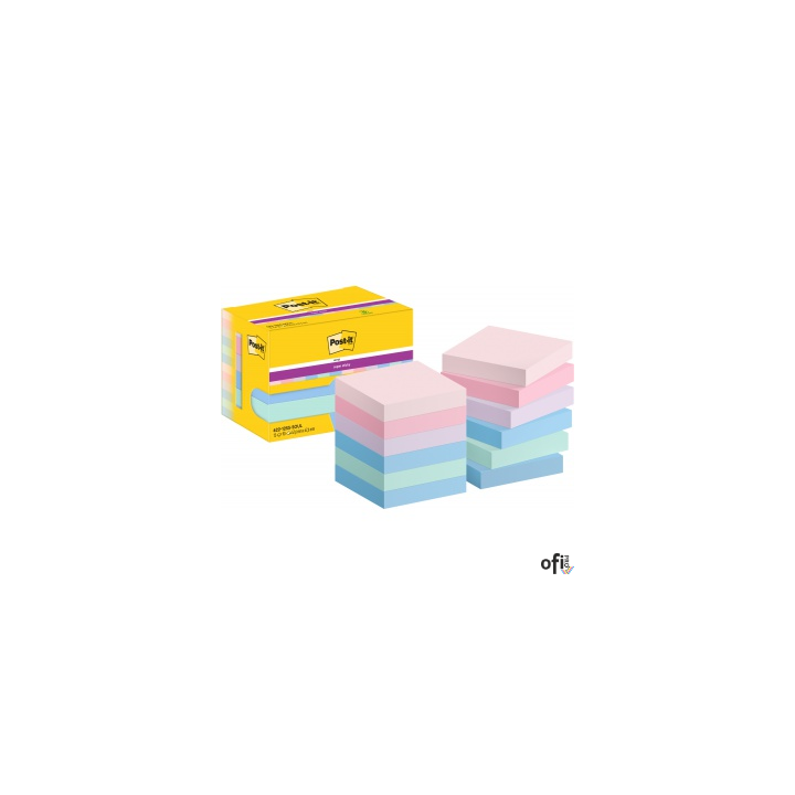 Karteczki POST-IT Super Sticky, 47,6X47,6mm, 12x90 kart., Soulful, 4064035065706 SALE