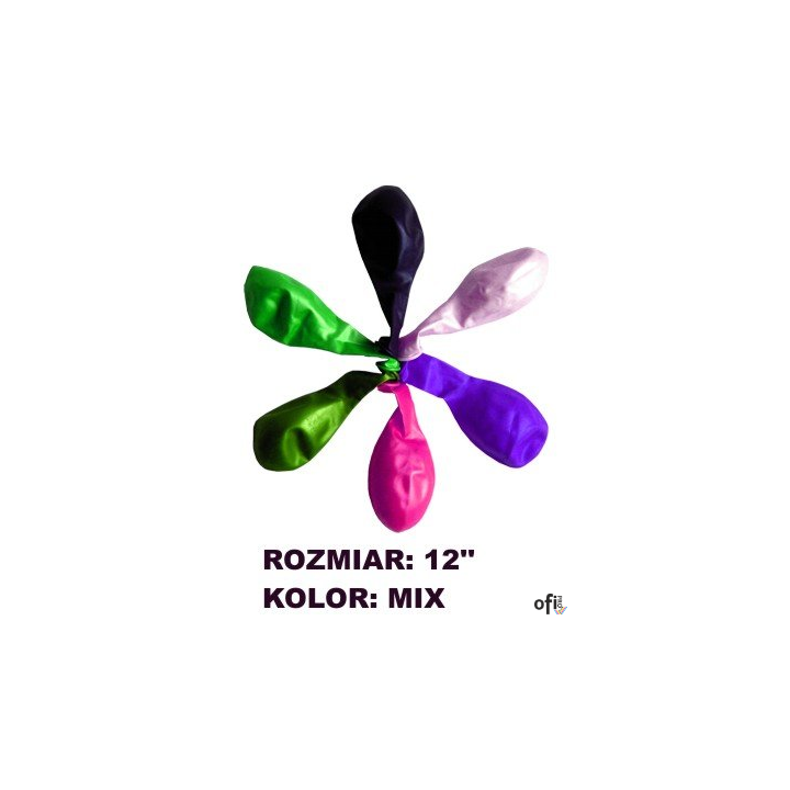 Balony 12 METALLIC, mix kolorów, 100 szt. FIORELLO 170-1684