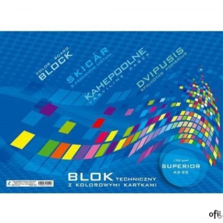 Blok techniczny kolorowy A3 10k KRESKA