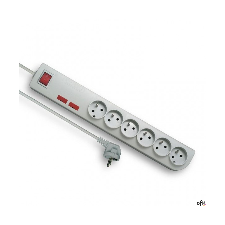 Listwa zasilająca przedłużacz 6 gniazd, 5m, biały, wyłącznik, 2xbezpiecznik, uziemienie PSF2-605, ELGOTECH