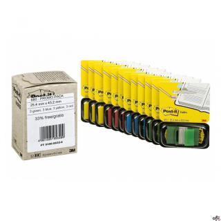 Zestaw promocyjny zakładek POST-IT (680 -P10+2), PP, 25,4x43,2mm, mix kolorów, 10+2 GRATIS