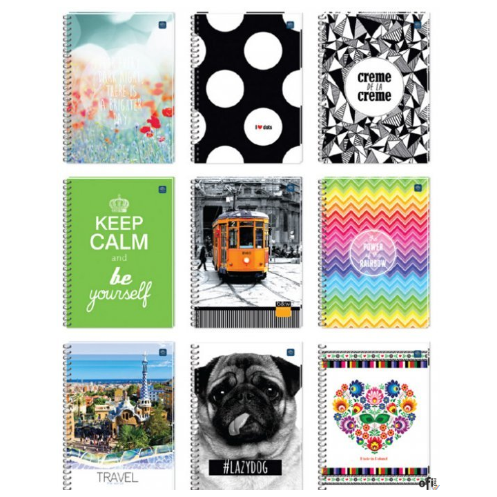 Kołonotatnik A5 120k kratka miękka oprawa INTERDRUK