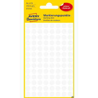 Kółka do zaznaczania białe 3175 Q8 4ark Avery Zweckform