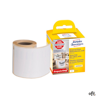 Etykiety Heavy Duty w rolce do drukarek termicznych DymoTM , 2 x 850 etyk. / rolka, 25 x 25 mm , poliestrowe, trwałe, białe, AVE