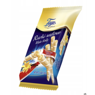 TAGO Rurka waflowa z kremem o smaku waniliowym 150 g