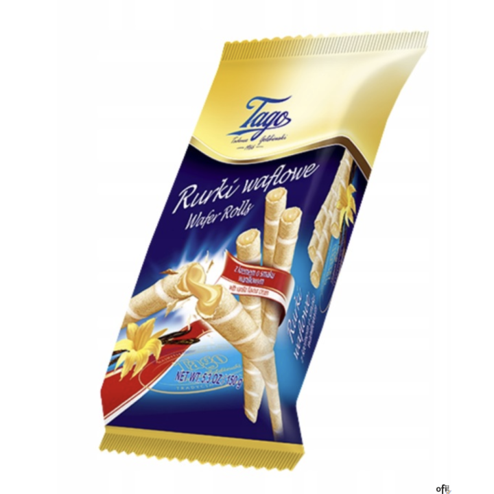 TAGO Rurka waflowa z kremem o smaku waniliowym 150 g