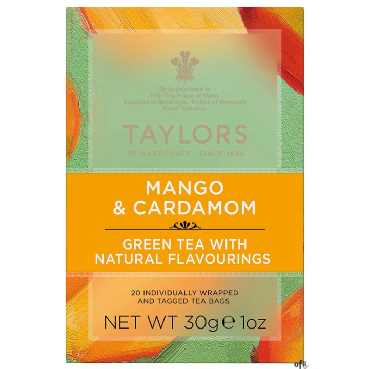 Herbata zielona Mango i Kardamon 30 g w torebkach TAYLORS