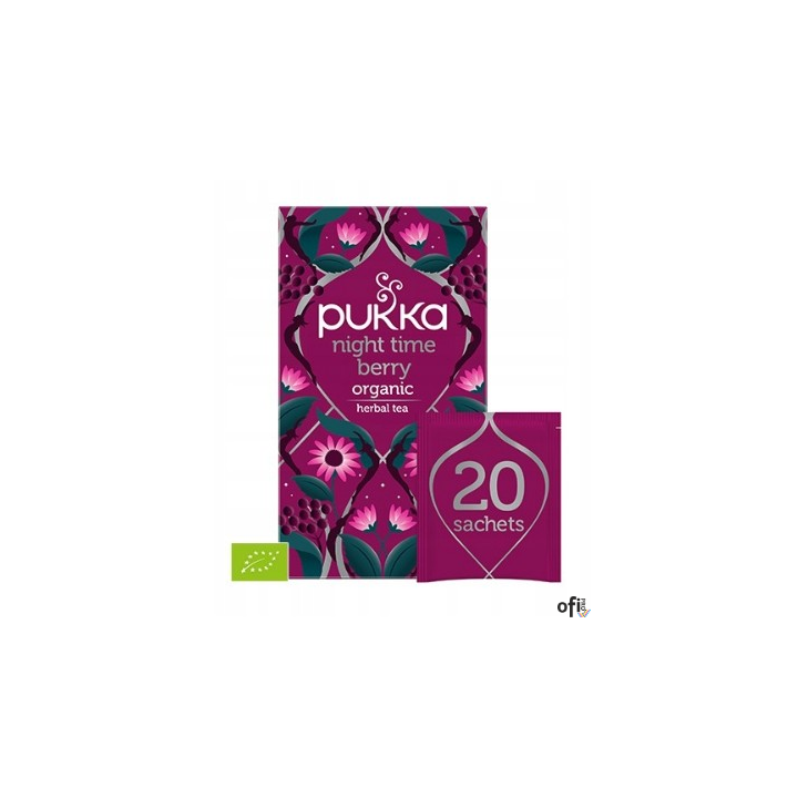 Herbata Ekologiczna ziołowa Pukka Night Time Berry BIO 20 saszetek