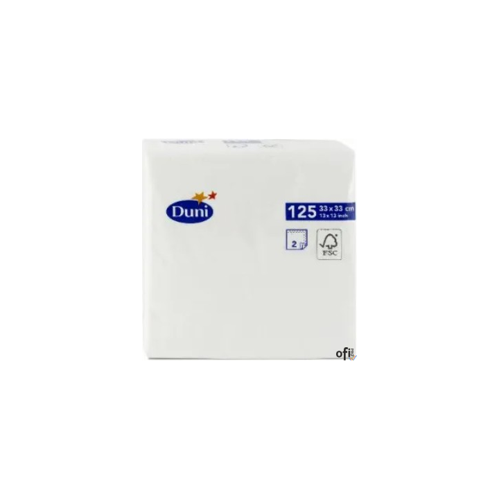 Serwetka TISSUE - Biała 180376 - 33x33 cm - 125 szt. - op. zbiorcze 16 op.