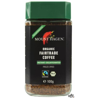 KAWA ROZPUSZCZALNA BEZKOFEINOWA ARABICA/ROBUSTA FAIR TRADE BIO 100 g – MOUNT HAGEN (op. zbiorcze 6 słoików)